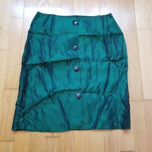 Nine to Five Green Stripe Pencil Skirt